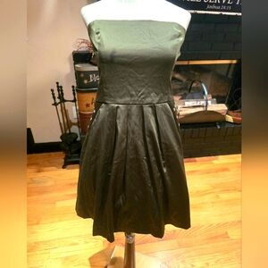 Strapless mini dress.